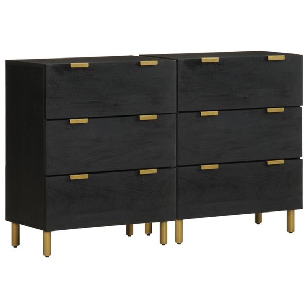 vidaXL Príručné stolíky 2 ks 60x33x75 cm čierne spracované drevo