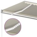 vidaXL Automatická markíza, LED a senzor vetra 4x3,5 m, krémová