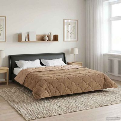 vidaXL Zimný prehoz Sivohnedá 220 x 260 cm Mikrofáza a Teddy fleece