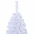 vidaXL Umelý vianočný stromček s 300 LED-i Biela 210 cm PVC a oceľ
