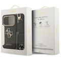 Guess Case 4G PU Leather Case Big 4G And Classic Logo With Big 4G PU Nylon Strap And Metal Camera And Buttons For iPhone 17 Pro Black