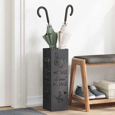 vidaXL Stojan na slnečník s úložiskom Čierna 15,5 x 15,5 x 49 cm Kov