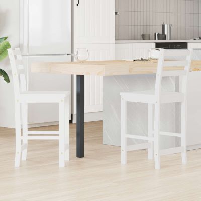 vidaXL Jedálenské stoličky 2 pcs Biela 40 x 47,5 x 99,5 cm