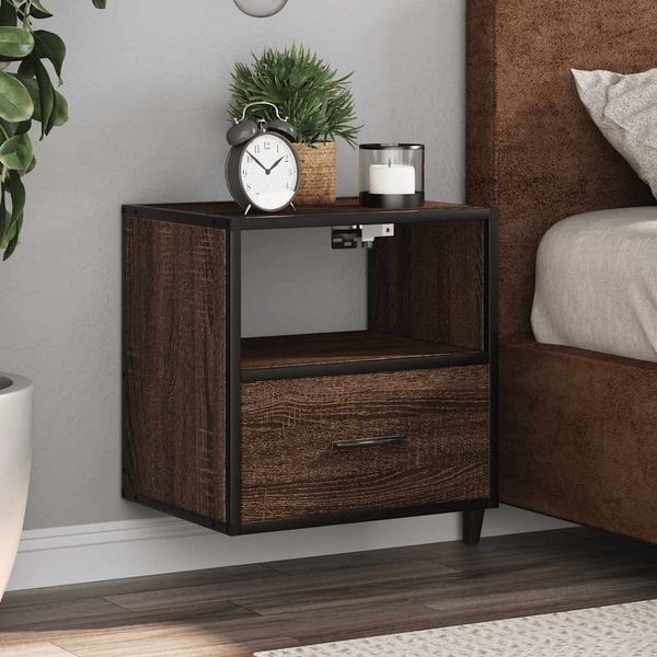 vidaXL Nástenné nočné stolíky 2 ks hnedý dub 40x31x39,5 cm