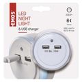 LED nočné svetlo EMOS P3313 do zásuvky s 2× USB