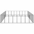 vidaXL Ohrádka pre psov 36 panelov čierna 50x100 cm práškovaná oceľ
