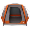 vidaXL Kempingový stan Sivá a oranžová 420 x 420 x 227 cm Polyester