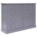 vidaXL Komoda s 10 zásuvkami sivá 113x30x79 cm drevená