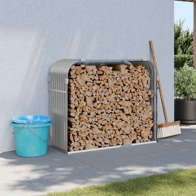 vidaXL Držiak na polená bledosivý 120x45x100 cm pozinkovaná oceľ