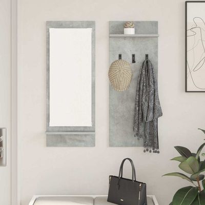 vidaXL Vešiak na stenu Betónová šedá 70 x 10 x 90 cm Kompozitné drevo