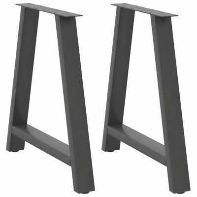 vidaXL Nohy k jedálenskému stolu v tvare A, 2 ks, antracitové, 70 x (72-73) cm, oceľ