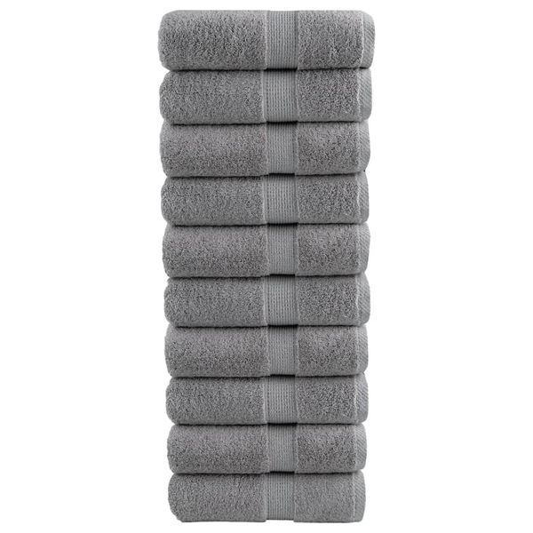 vidaXL Prémiové umývacie utierky SOLUND 10 ks sivé 30x30 cm 600 g/m²