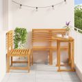 vidaXL Záhradný bistro set 3 ks Hnedá Pevné akáciové drevo
