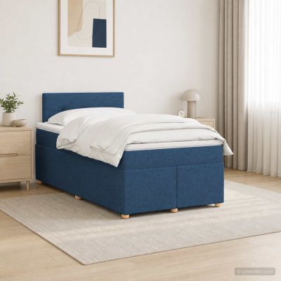 vidaXL Posteľ boxspring s matracom Modrá 120 x 200 cm Látka