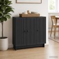 vidaXL Servírovacia skriňa Čierna 89 x 34,5 x 80 cm Kompozitné drevo