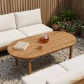 vidaXL Vrchná doska 100 x 50 x 3,5 cm Oválny Husté teakové drevo