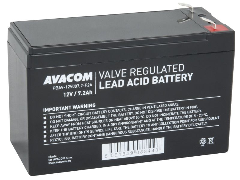 AVACOM batéria 12V 7,2Ah F2 (PBAV-12V007,2-F2A)