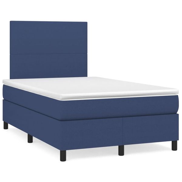 vidaXL Boxspring posteľ s matracom modrá 120x190 cm látka