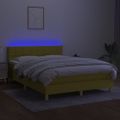 vidaXL Posteľ boxsping s matracom a LED zelená 140x190 cm látka