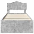 vidaXL Rám postele Betónová 90 x 200 cm Masívne borovicové drevo