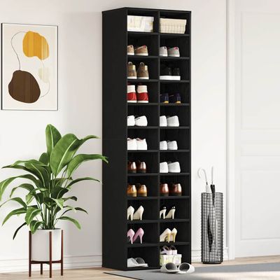 vidaXL Skrinka na topánky Čierny dub 54x34x183 cm Engineered Wood