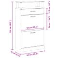 vidaXL Botník hnedý dub 63x24x104 cm spracované drevo