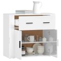 vidaXL Komoda vysoký lesk biela 80x33x70 cm spracované drevo