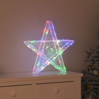 vidaXL 3D hviezda s 50 LED-i Viacfarebný 55 x 53.5 x 10 cm Akryl
