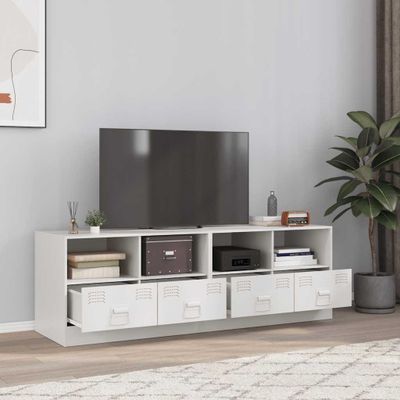 vidaXL TV skrinky 2 ks biele 67x39x44 cm oceľ