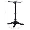 VidaXL Bistro Table Noha Čierna 52x52x72 cm Liatina