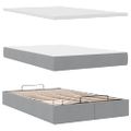 vidaXL Osmanská posteľ s matracom svetlosivá 120x200 cm látka