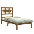 vidaXL Posteľný rám medový drevený masív 75x190cm malé jednolôžko