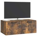 vidaXL Nástenná TV skrinka Nástenný Dymový dub 78,5 x 41 x 30 cm
