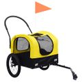 vidaXL Vozík pre domáce zvieratá na bicykel/beh 2-v-1, žlto čierny