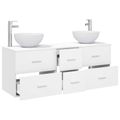 vidaXL Set kabinetov do kúpeľne 3 ks Biela 49,5 x 41 x 64,5 cm