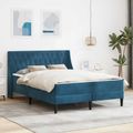 vidaXL Rám postele s matracom s matracmi Modrá 160 x 200 cm Zamat