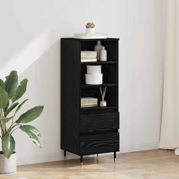 vidaXL Highboard Čierny dub 40 x 36 x 110 cm Kompozitné drevo