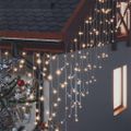 vidaXL LED záclonové svetlá cencúle 10 m 400 LED teplá biela 8 funkcií