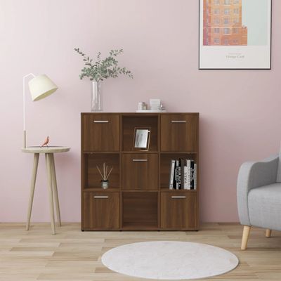 vidaXL Knižnica hnedý dub 90x30x90 cm spracované drevo