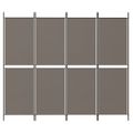 vidaXL Paraván s 4 panelmi, antracitový 200x180 cm látka