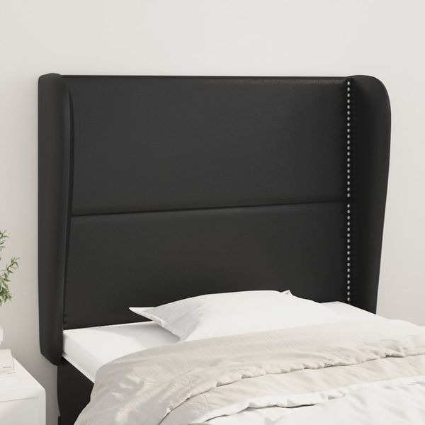 vidaXL Čelo postele so záhybmi čierne 103x23x118/128 cm umelá koža