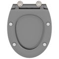 vidaXL WC sedadlo Sivá 45,5 x 37,5 x 3,8 cm Duroplast