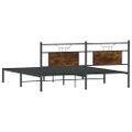 vidaXL Posteľný rám bez matraca dymový dub 160x200 cm kompozitné drevo