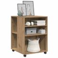 vidaXL Príručný stolík a kolieska dub artisan 55x60x78cm kompoz. drevo