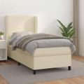 vidaXL Boxspring posteľ s matracom krémová 100x200 cm umelá koža