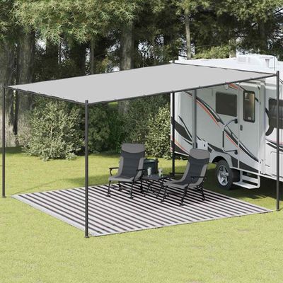 vidaXL Stanový koberec antracitovo-biely 400x400 cm HDPE