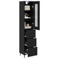 vidaXL Highboard Čierny dub 34,5 x 34 x 180 cm Kompozitné drevo