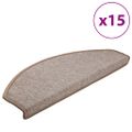 vidaXL Schodové rohože 15 ks 65x24x4 cm svetlohnedé polkruhové veľké