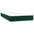 vidaXL Posteľný rám boxsping s matracom tmavozelený 90x190 cm zamat
