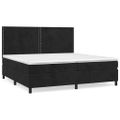 vidaXL Posteľný rám boxspring s matracom čierny 200x200 cm zamat